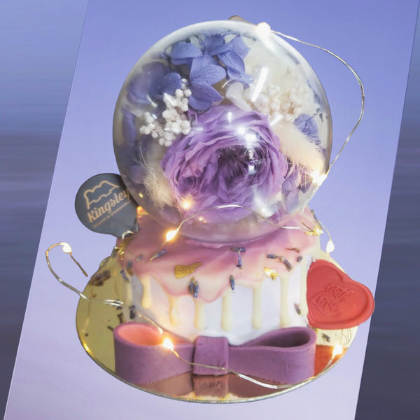 (Pre-order Cake) 保鮮花水晶球蛋糕